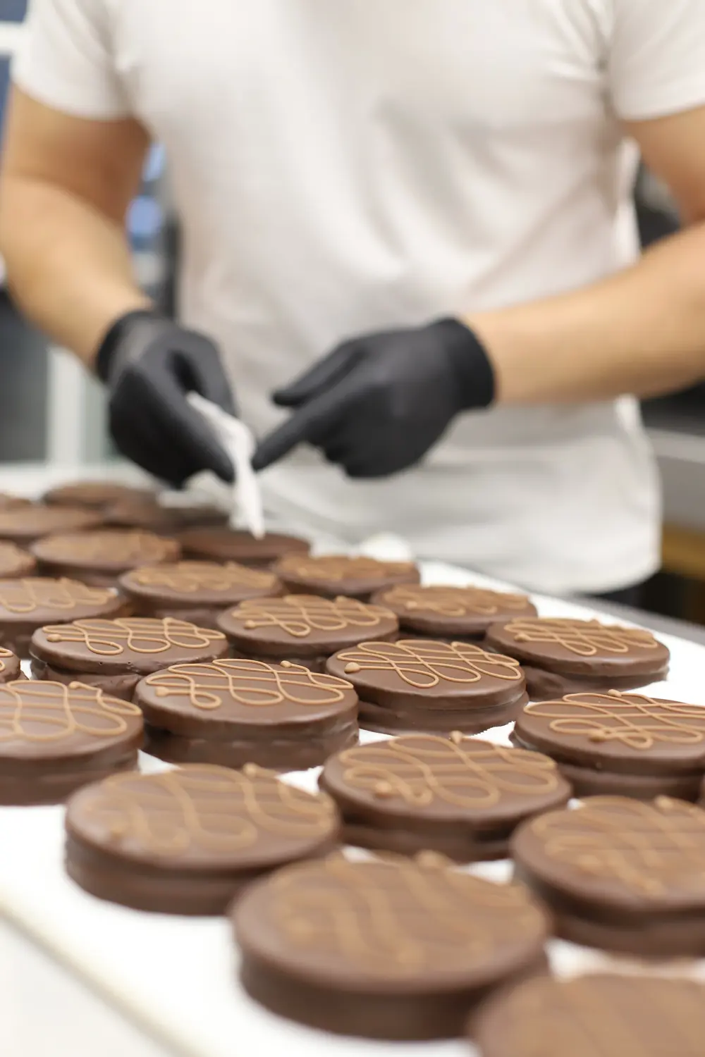 Man preparing cakes